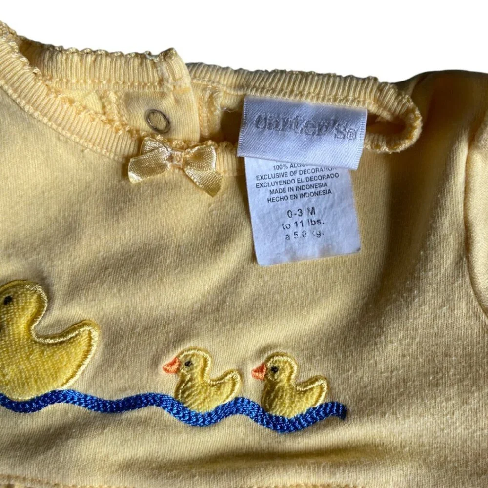 y2k Carter's Yellow Duck Baby Top Tunic 0-3M